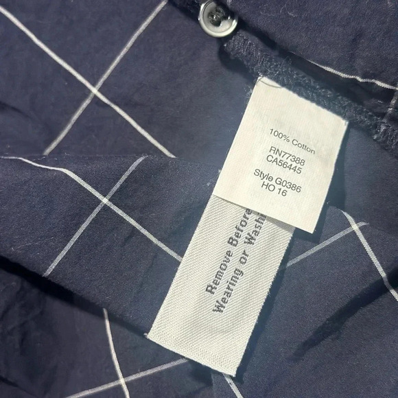 Madewell Bell-Sleeved Buttondown Shirt in Windowpane Navy Women’s XXS - Picture 5 of 8